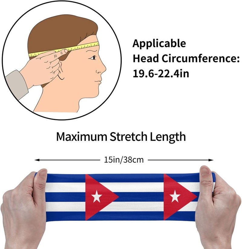 AKMCBSH National Flags Sports Sweatband Head Bands for Women Men - Moisture-Wicking Non-Slip Headband for Running Yoga Workout Fitness and Gym - Image 3